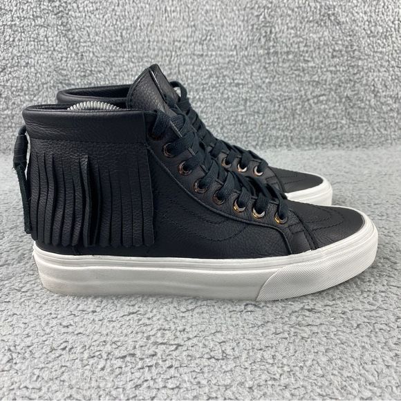 Vans Sk8-Hi Moc Tortoise Black Shoes Hi Top Skate Leather Sneakers Womens 8.5 - Picture 2 of 16